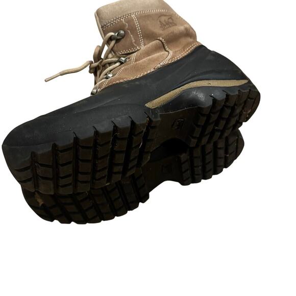 Sorel Men\'s Cold Mountain Winter Suede Rubber Snow Boots Tan/Black Size 9 main image 7